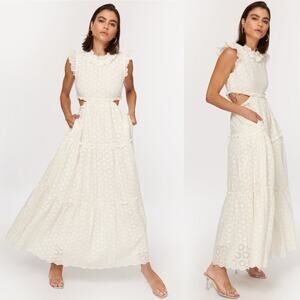 Cami NYC Dulce maxi Dress Ceramic white eyelet cottage core romantic summer Sz S